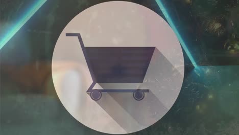 Animación-Del-Código-Qr-Y-El-ícono-Del-Carrito-De-Compras-Sobre-Fuegos-Artificiales