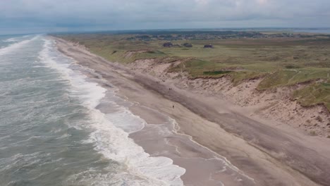 dramatic aerial footage of the ocean in denmark at the western coast