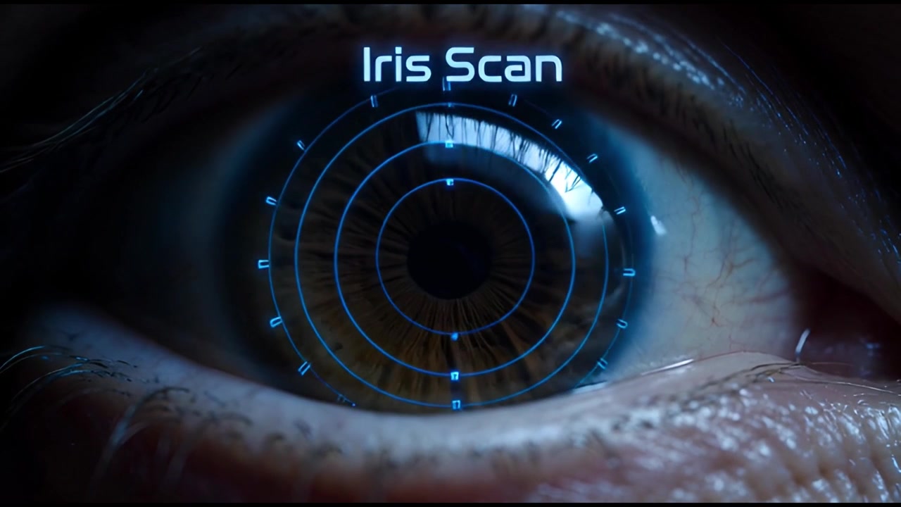 Futuristic Iris Scan Technology for Biometric Identification