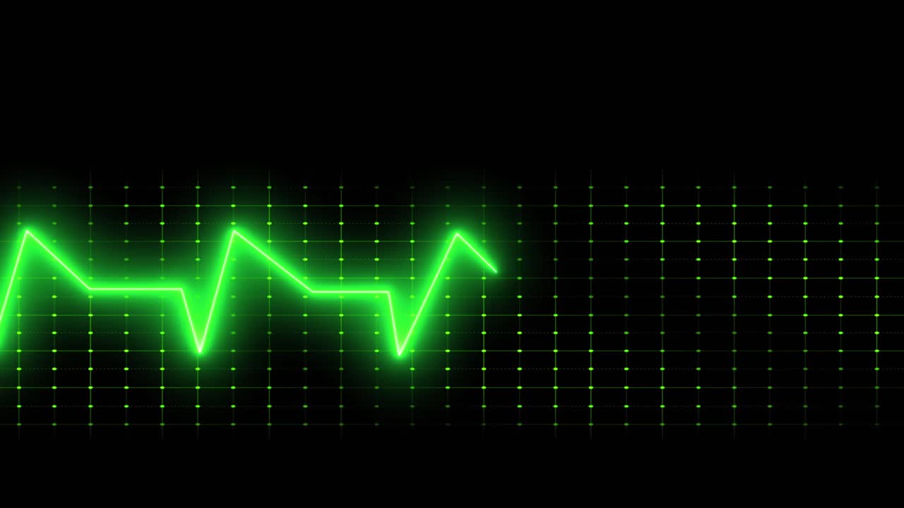 검은색 배경에 있는 심장검사기의 애니메이션