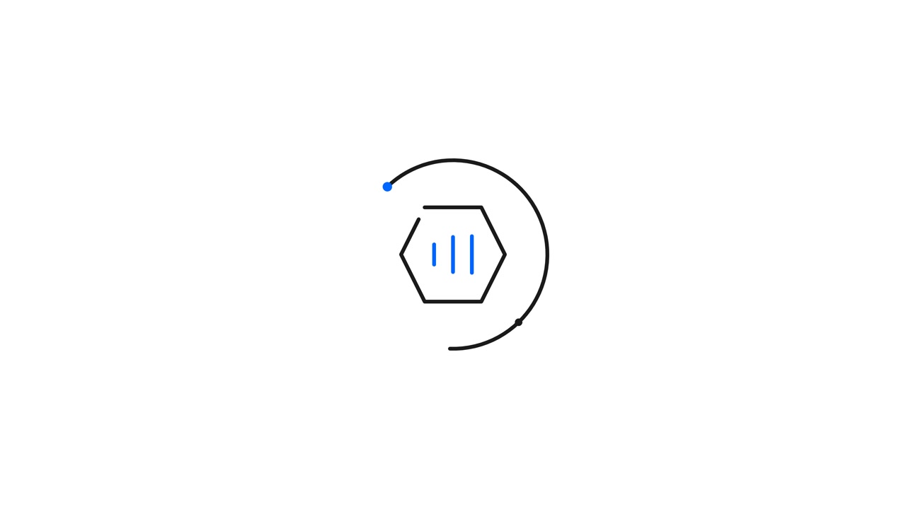 Minimalist Animated Hexagon Logo Reveal with Circular Path