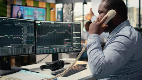 distressed brokerage firm trader calls clients in response to black swan event