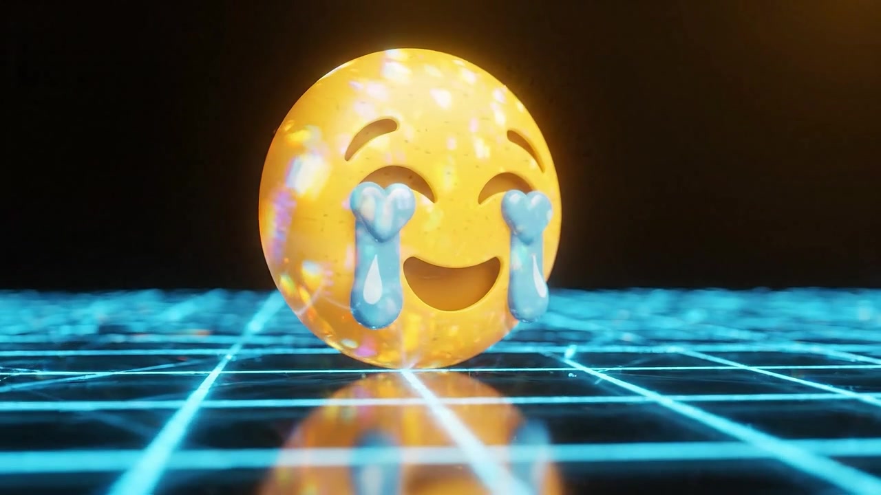 A Playful and Vibrant Emoji Showcasing Happiness and Joy with Glimmering Effects, Capturing a Lighthearted Mood in a Digital Environment.
