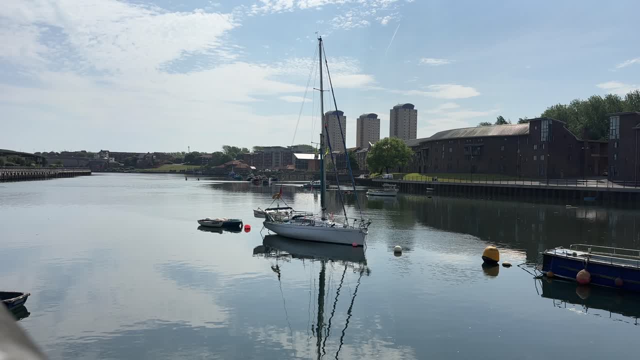 Boats on the river wear Sunderland England north east UK British city