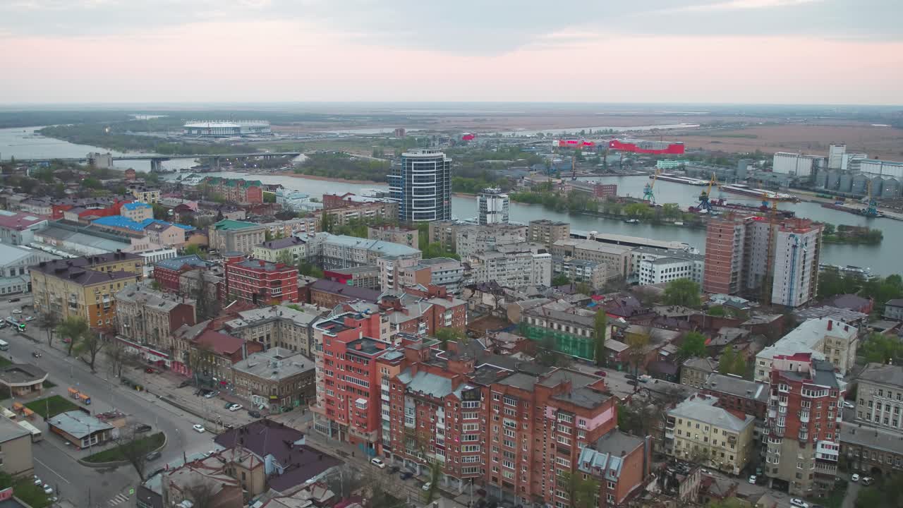 도시 풍경 러시아 도시의 공중 풍경