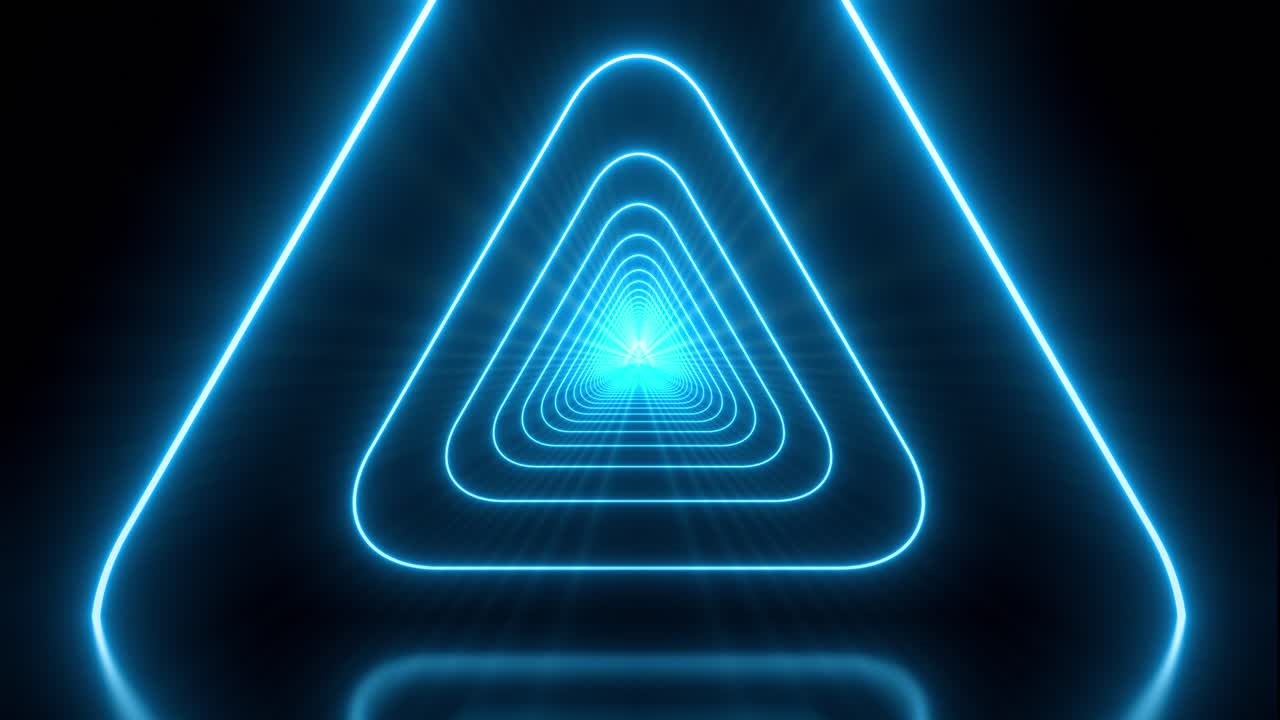 túnel de triángulo de neón