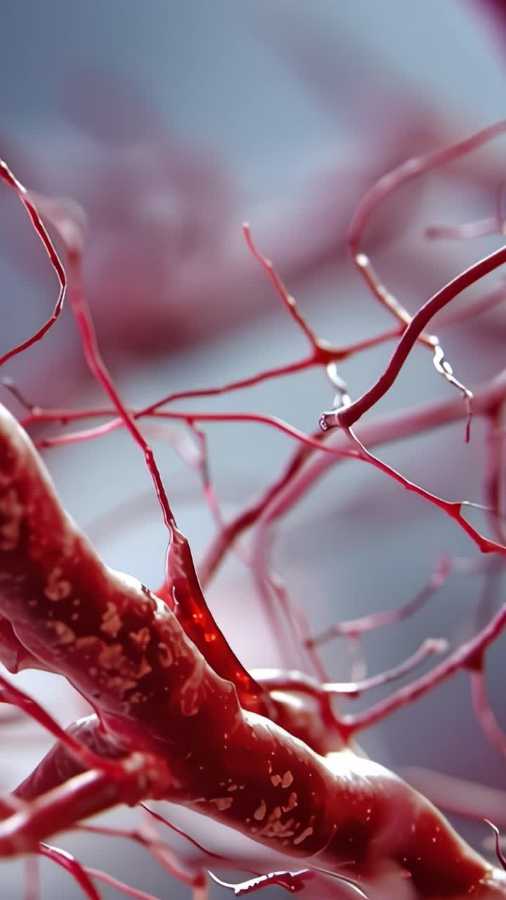 Close-up detalhado de intrincadas estruturas neuronais vermelhas, exibindo suas complexas interconexões e texturas únicas em um contexto científico.