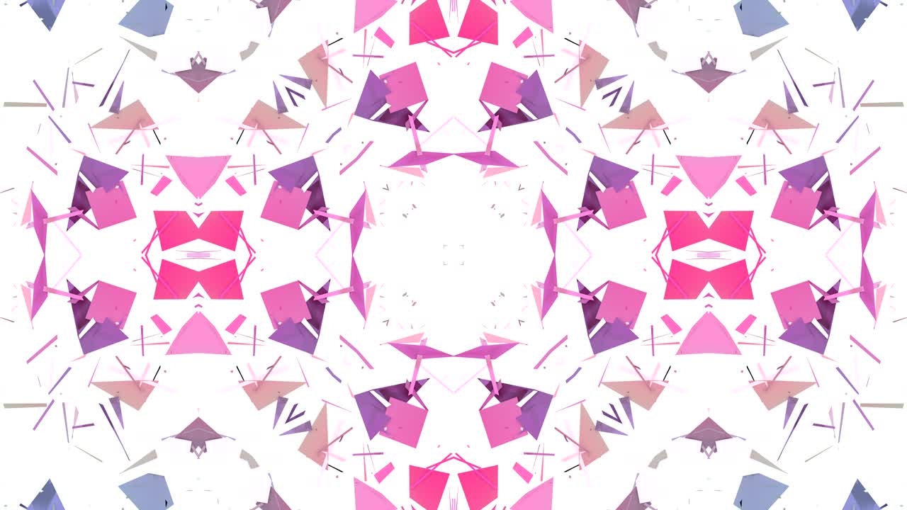 fondo abstracto poli geométrico bajo como un efecto de vidriera o caleidoscopio en movimiento en 4k. animación 3d de bucle, imágenes sin costuras en el popular estilo poli bajo. v16