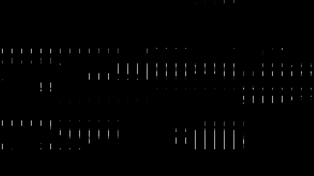 Abstract Digital Glitch Effect with Vertical White Lines on Black Background
