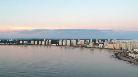 skyline of the hotels in the coastline of punta del este, uruguay