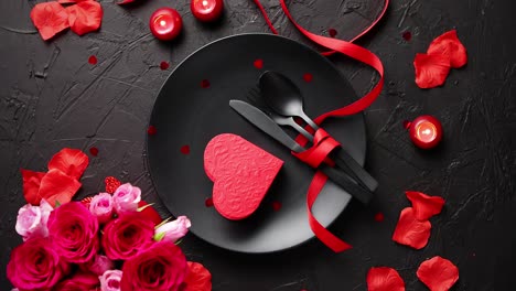 Valentines-day--table-setting-and-romantic-dinner-concept-