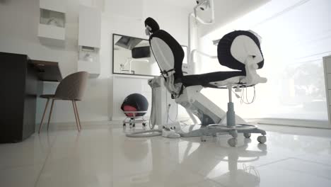 discovering a beautiful dental clinic, equipped with clean and modern equipment.