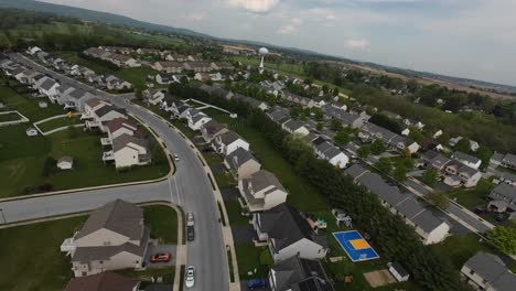 Housing-area-in-new-neighborhood-during-cloudy-day-in-rural-area