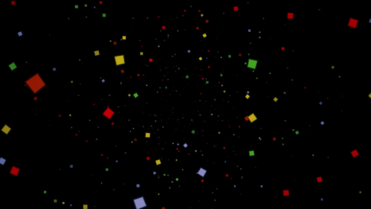 Fundo Abstrato em Movimento com Quadrados Coloridos Flutuantes