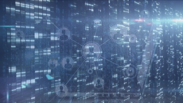 Animation of network of connections over binary coding