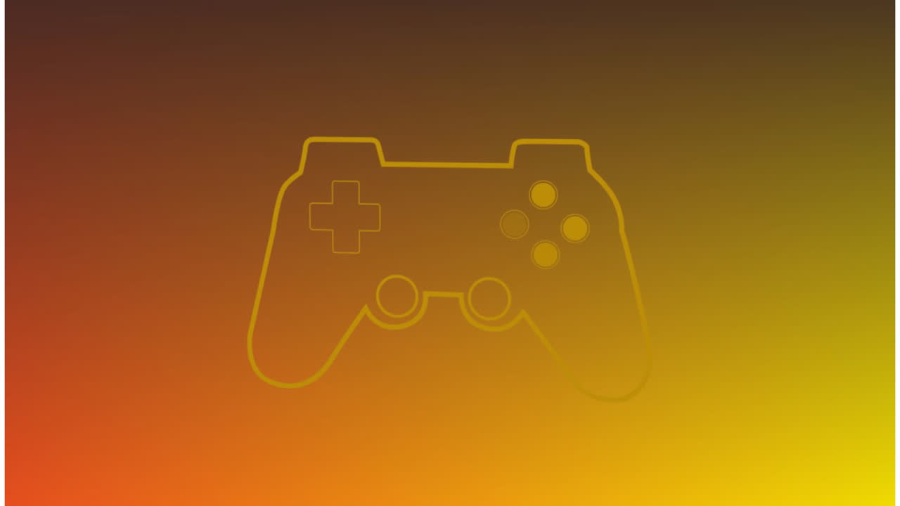 Animation of gamepad icon on orange background