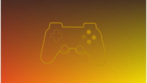 animación del icono del gamepad en el fondo naranja.