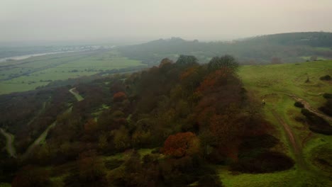 aerial hadleigh castle descending shot with hikers visible dji mavic 2 pro 4k