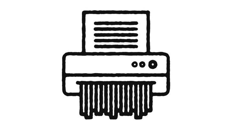 Paper Shredder Icon Animation Footage & Alpha Channel
