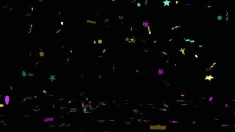 colorful confetti falling with alpha channel