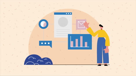 presentación de negocios con visualización de datos