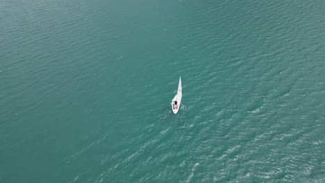 Beautiful-yacht-sailing-cruise-vacation-in-calm-Switzerland-Walensee-lake