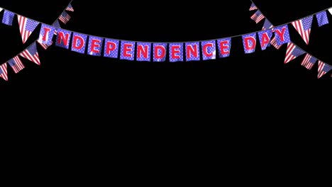 hanging national decorations set of usa independence day 4th of july in 4k with alpha channel