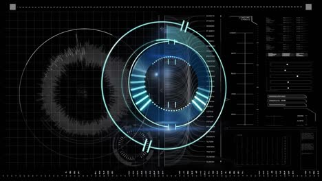 Animation-of-scope-scanning-over-data-processing-on-black-background