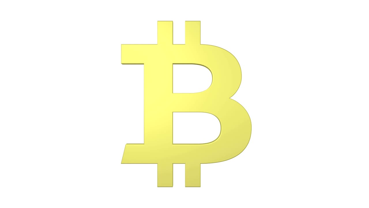 el icono de la criptomoneda de bitcoin es un bucle giratorio 3d.