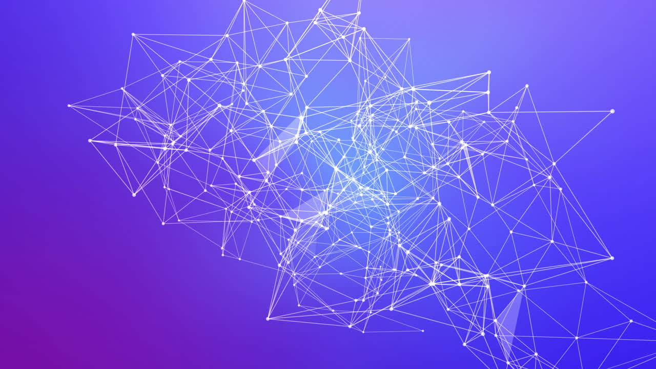 Digital connection moving dots and lines in rotation