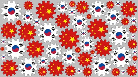 중국과 한국의 발 기어 회전 배경