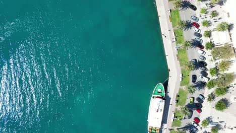Overhead-birds-eye-view-Makarska-Promenade-Croatia’s-Dalmatian-coast-drone-aerial-4K