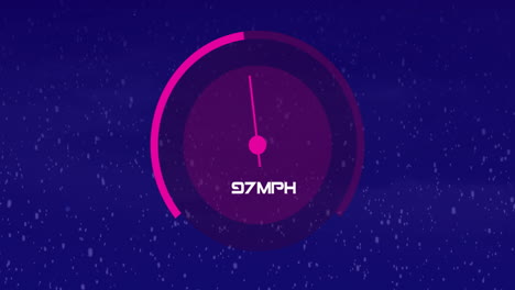 animation of speedometer moving over snow falling