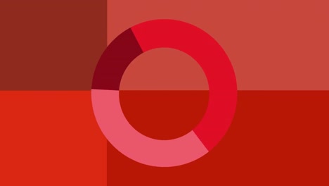 Animation-of-pie-chart-processing-over-red-background