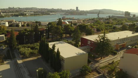 a beautiful view of the school and the city
