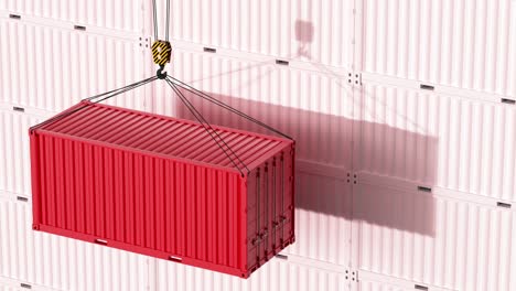 red container rising with white background,3d rendering.