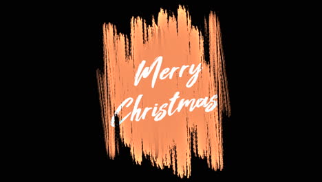 Frohe-Weihnachten-Mit-Orangefarbenem-Pinsel-Auf-Schwarzem-Hintergrund