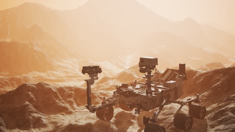 el rover curiosity de marte explora la superficie del planeta rojo