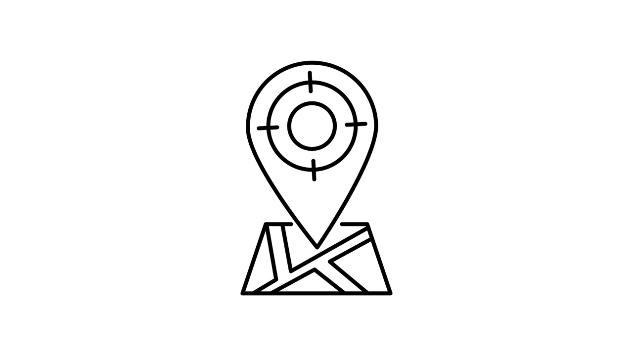Animated Map Pin with Target Location Icon