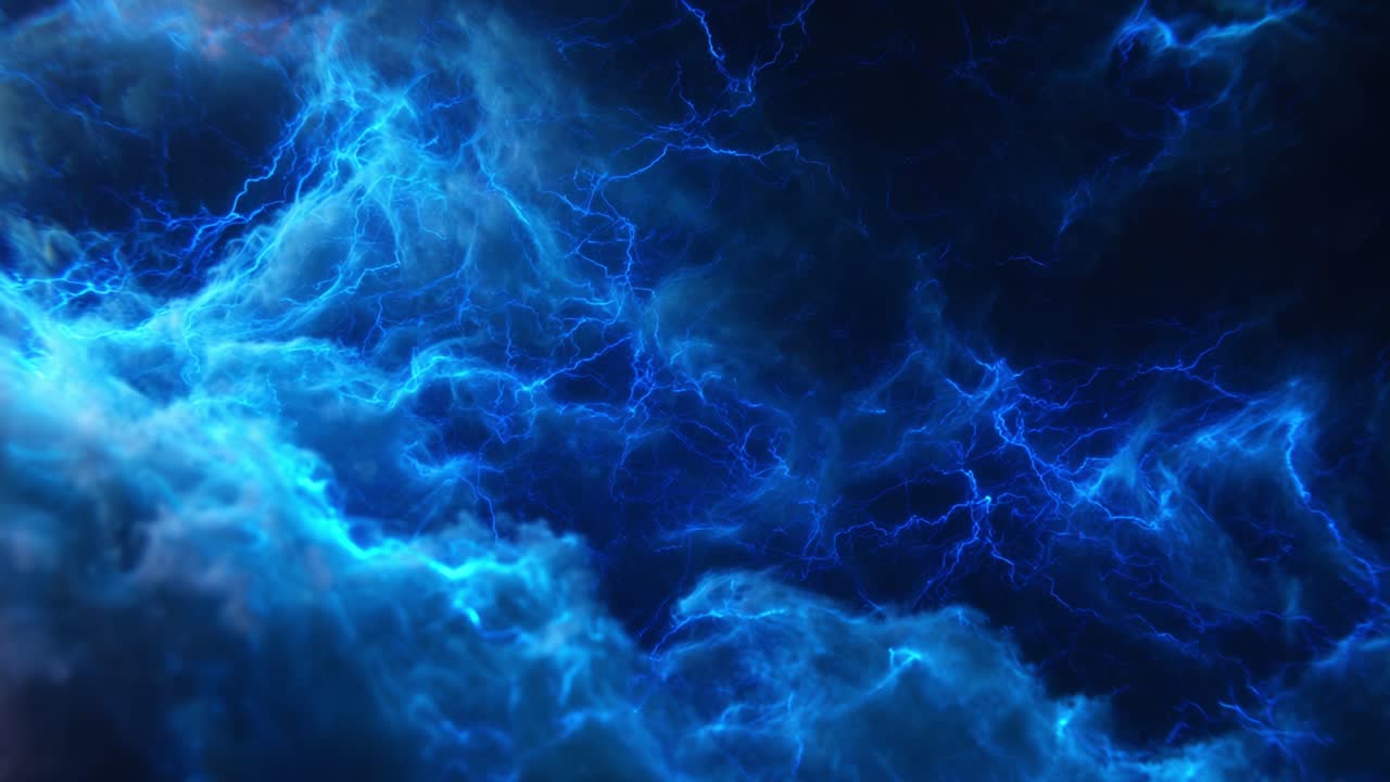 A Stunning Display of Electric Blue Lightning Pulsing Through Dark Clouds, Capturing the Intensity and Energy of a Thunderous Storm in a Mesmerizing Visual Phenomenon