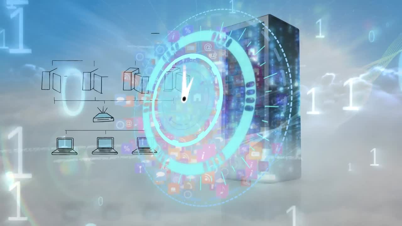 데이터 처리 및 클럭 오버 서버의 애니메이션