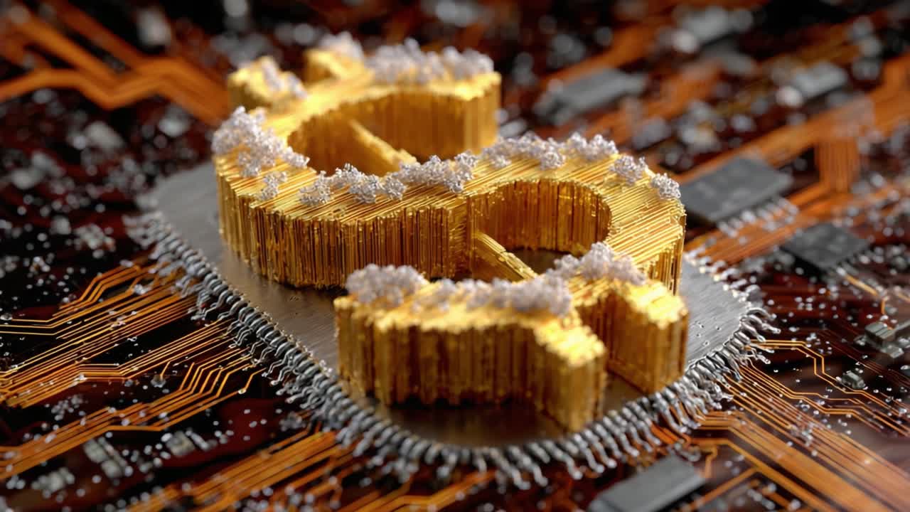 A Glimmering Golden Dollar Sign Nestled on a Circuit Board, Highlighting the Intersection of Finance and Technology in Modern Digital Economy