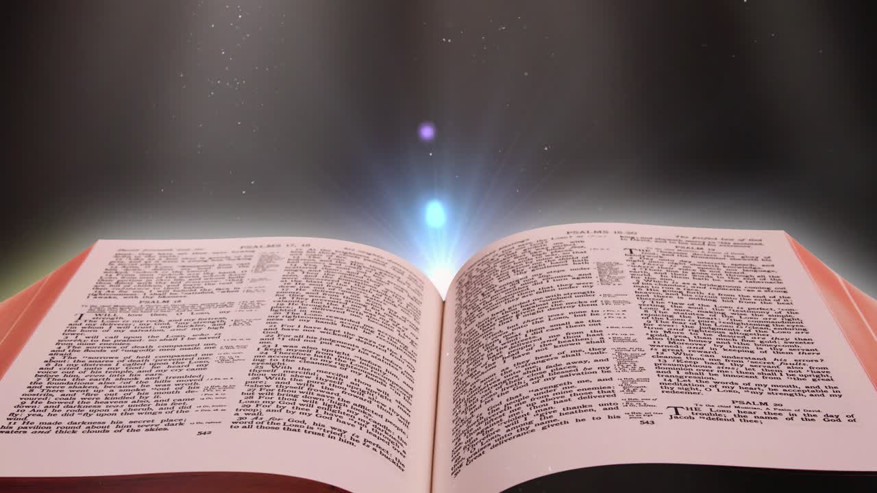 스파클 빛 배경으로 성경
