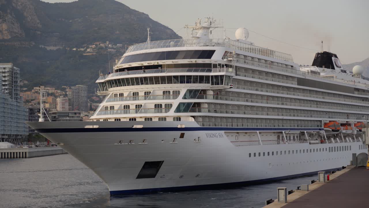 Cruise ship moored in Port Hercules Monaco