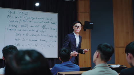 math lecture in a classroom