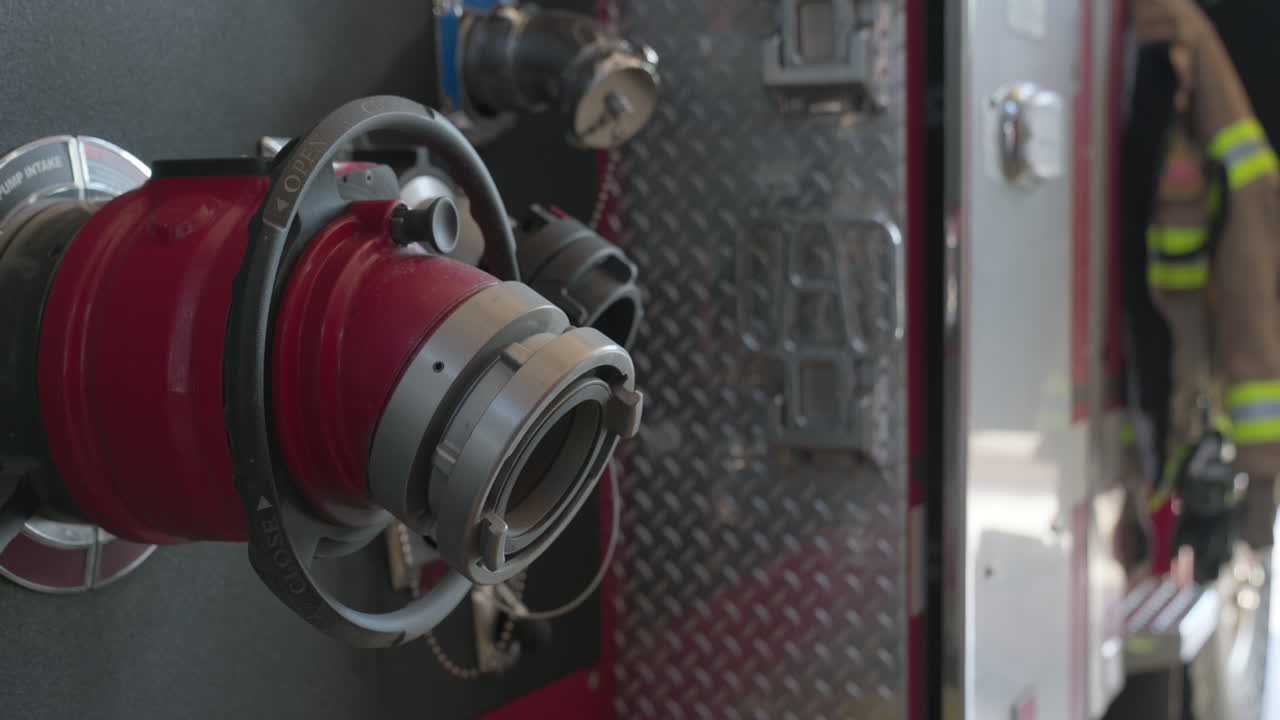 Close up of a Fire Hose Nozzle on a Firetruck