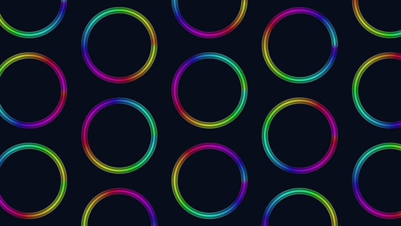 Vibrant rainbow circle pattern on black background