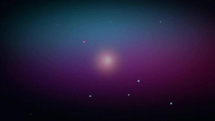 Abstract Motion Background with Floating Glowing Particles and Lens Flare