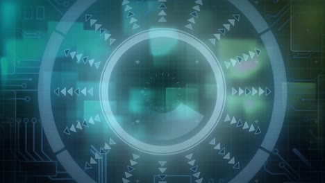 Animation-Des-Scope-Scannens-Und-Der-Datenverarbeitung-über-Quadraten-Auf-Schwarzem-Hintergrund
