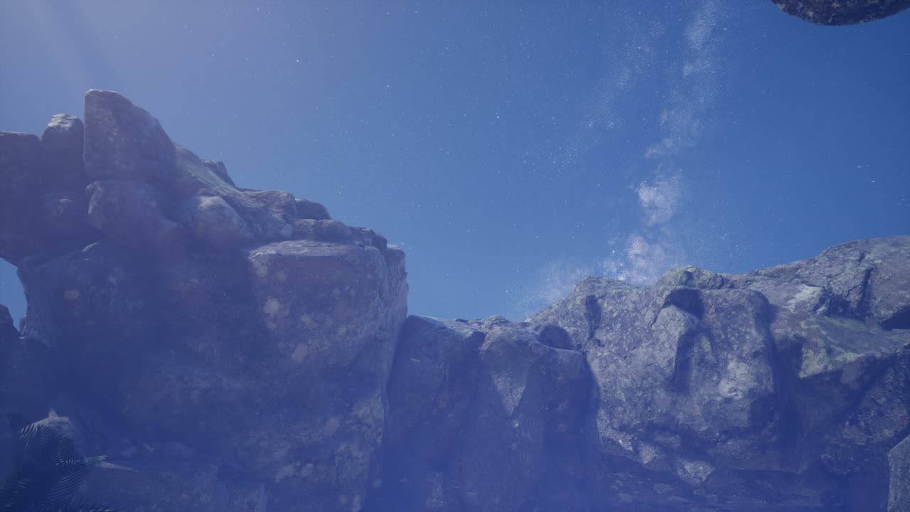 4k 천체 사진은 모래석 협곡 벽을 가로질러 별의 흔적을 보여줍니다.